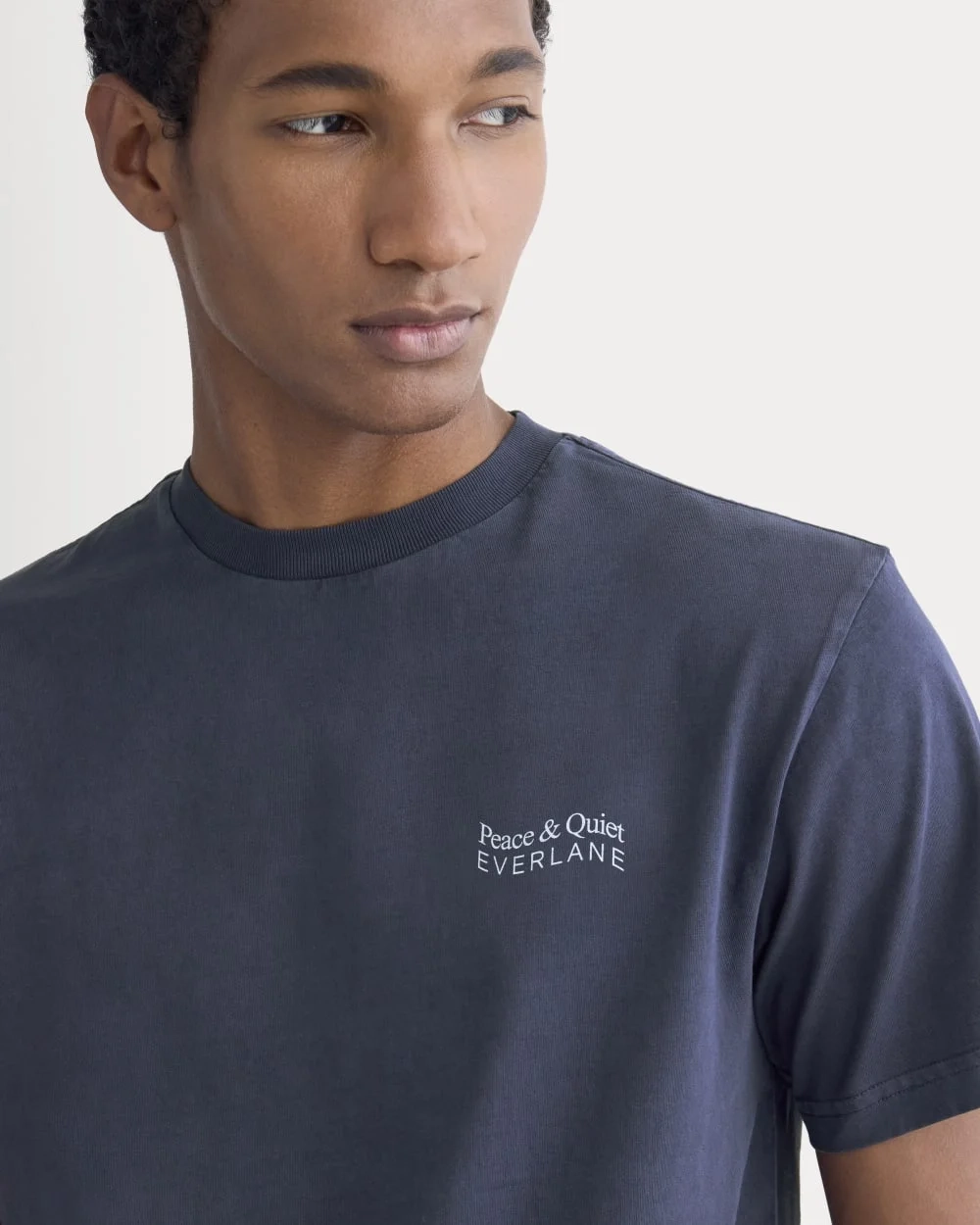 Everlane x Peace & Quiet Graphic Logo Tee |  Navy (4)