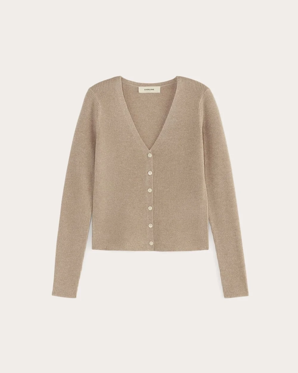 The Cardigan in Lurex Merino | Gold (2)