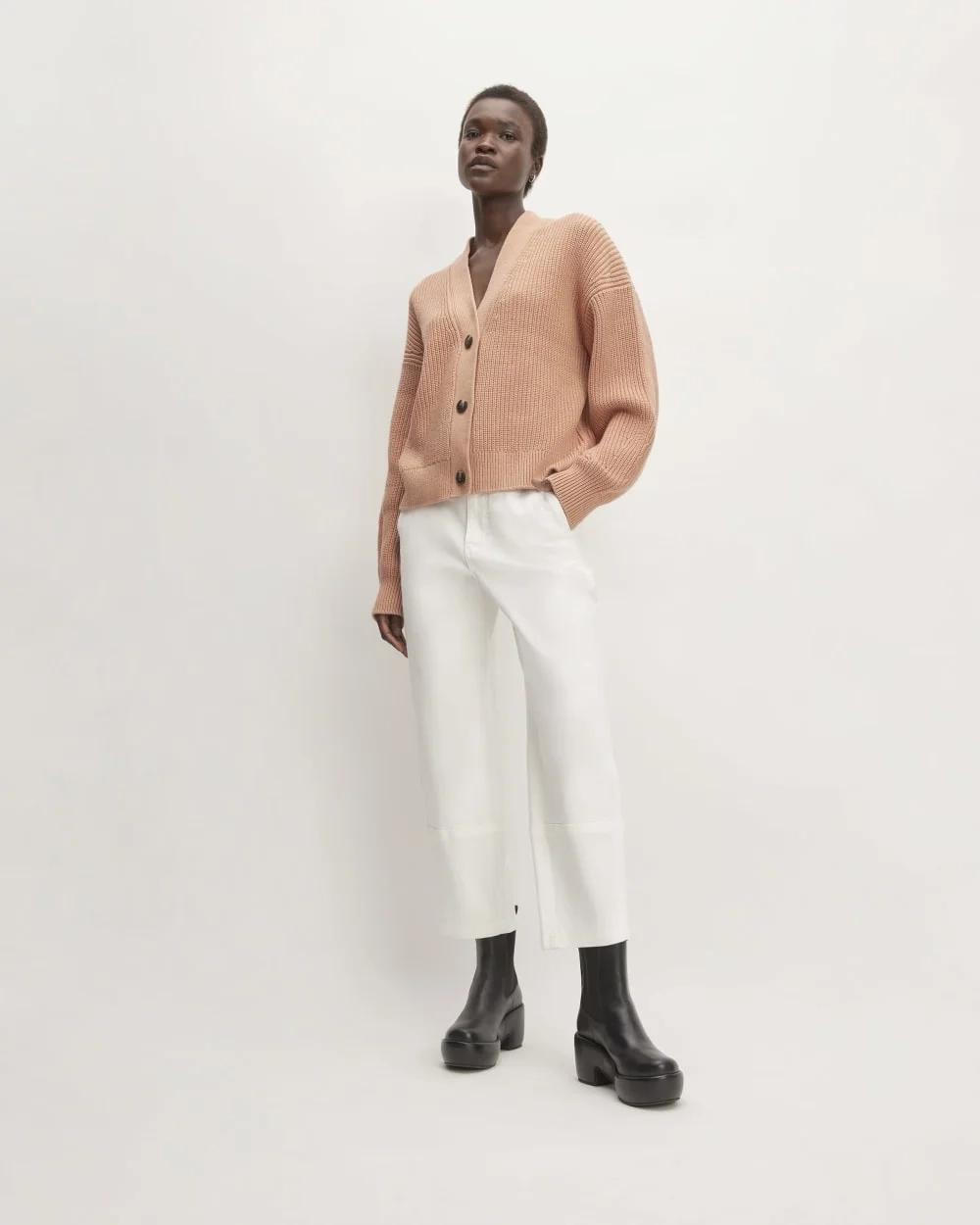 The Boxy Cardigan in Everyday Cotton | Blush Pink (2)