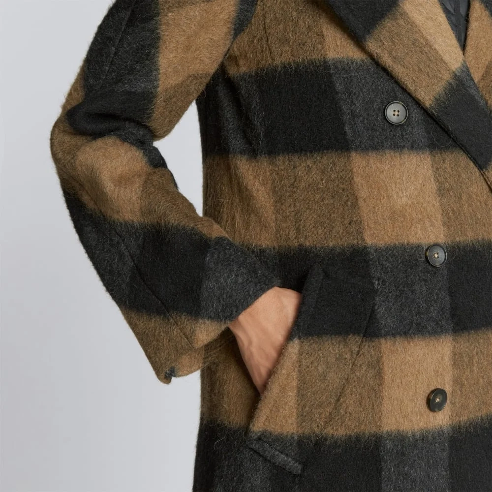 The Brushed Italian ReWool® Peacoat | Camel Buffalo Check (2)