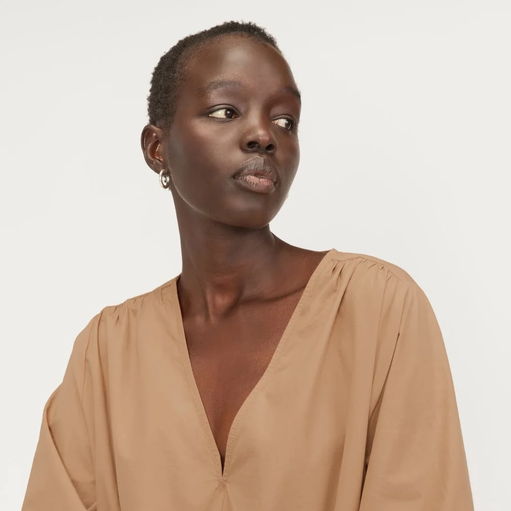 The Poplin Tiered Dress | Caramel (2)
