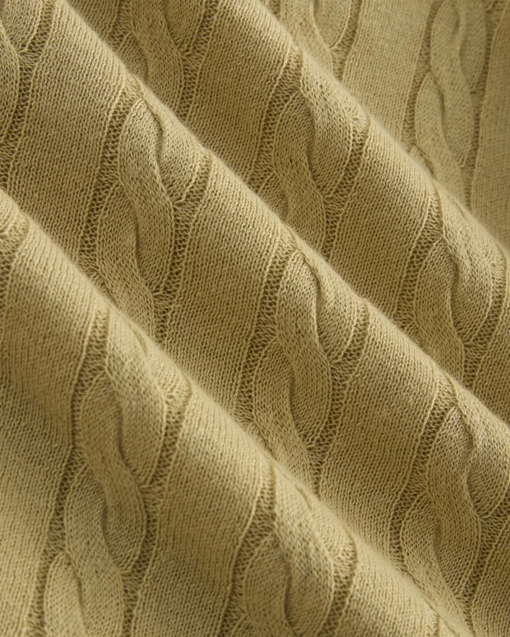 The Cable V-Neck in Cotton Cashmere | Classic Khaki (2)