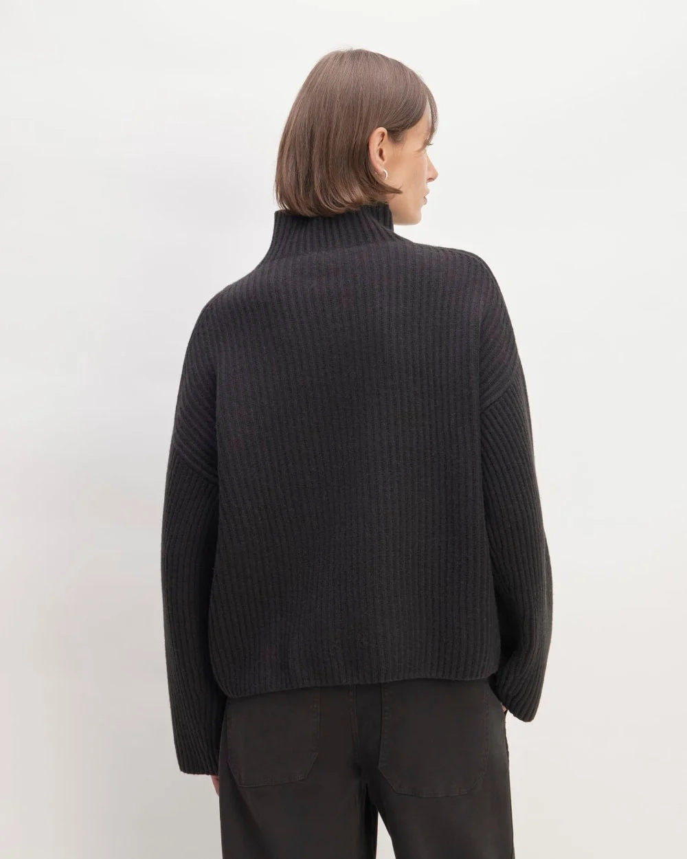 The Felted Merino Funnel-Neck Pullover | Black (2)