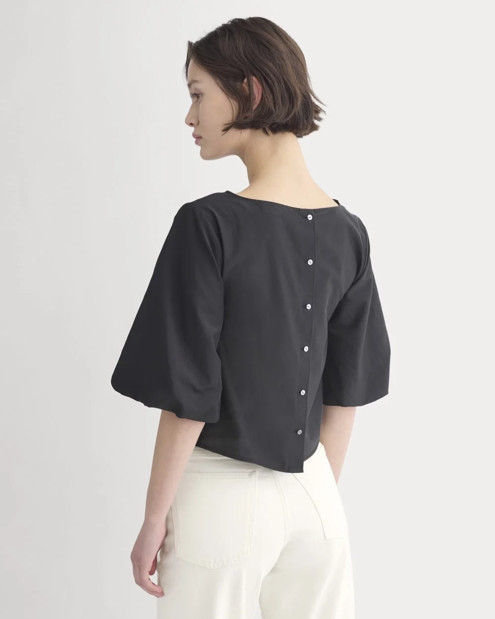 Bubble-Sleeve Top | Black (2)