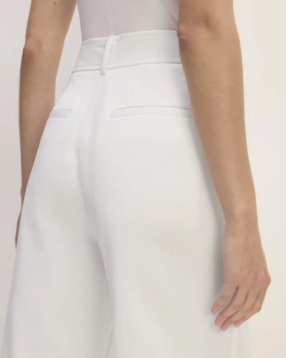 The Draper Pleated Pant in Buttersmooth | White | 32" Inseam (3)