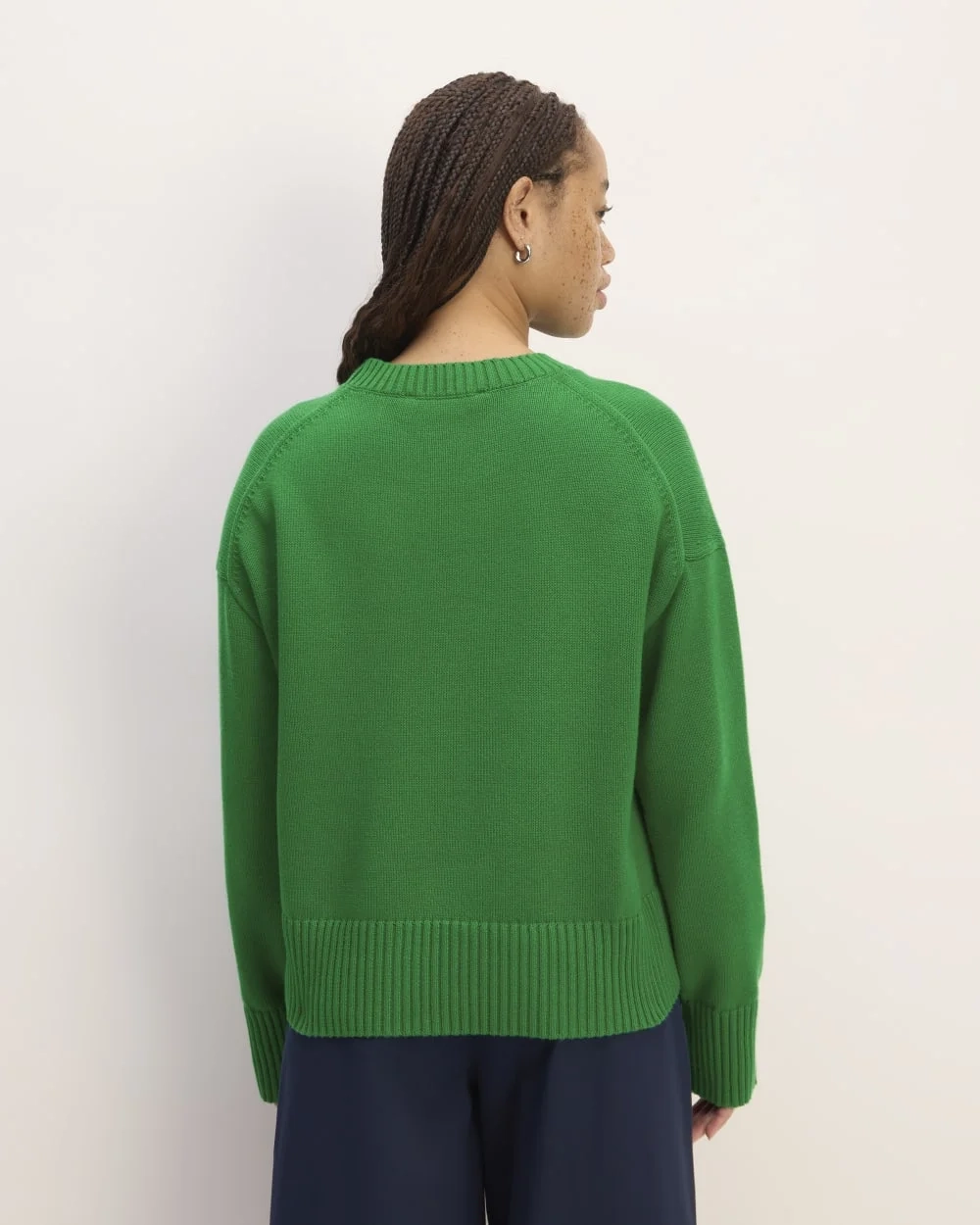 The Boxy Sweater in Everyday Cotton | Grass Green (3)