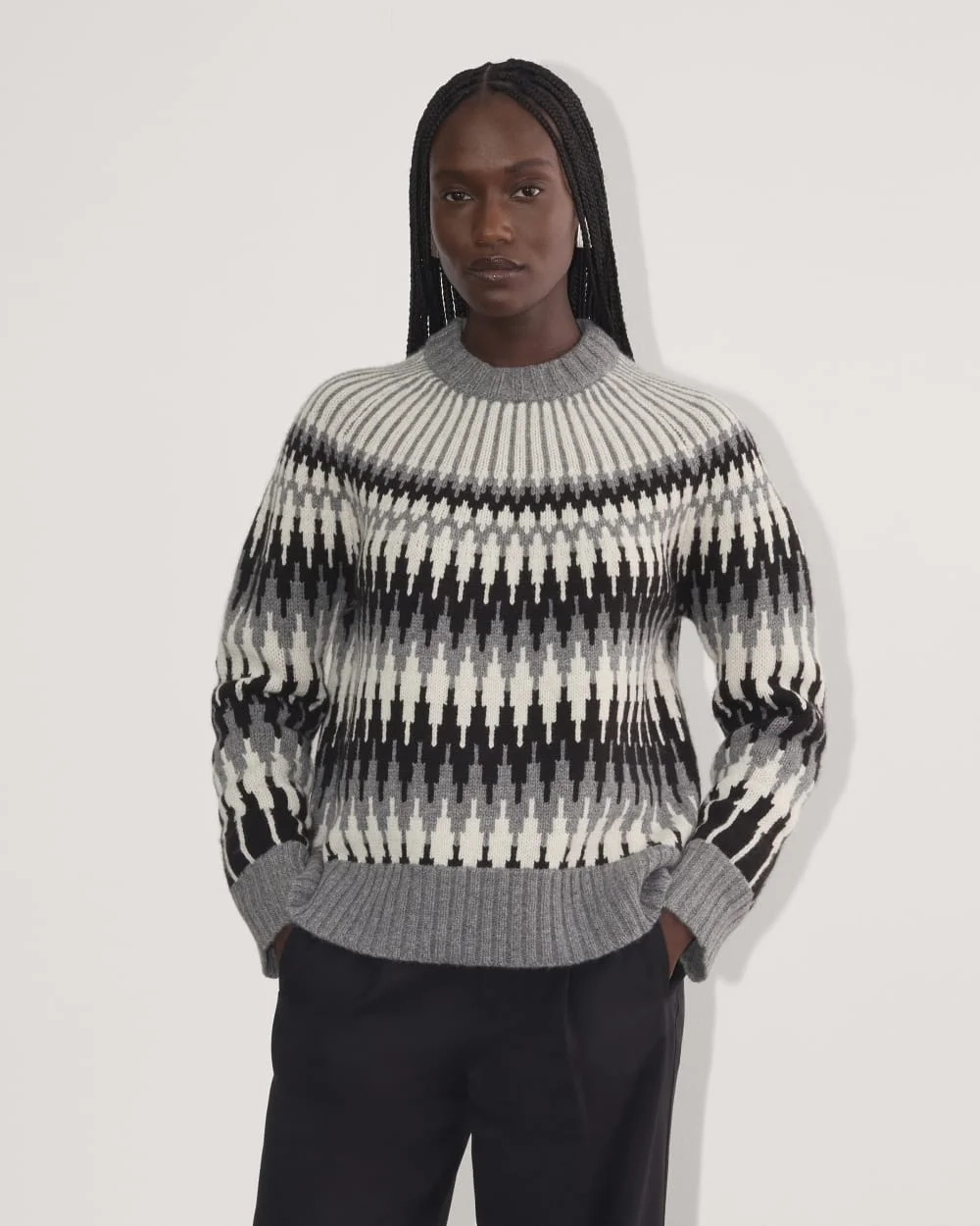 The Fair Isle Crew | Grey / Black Fair Isle