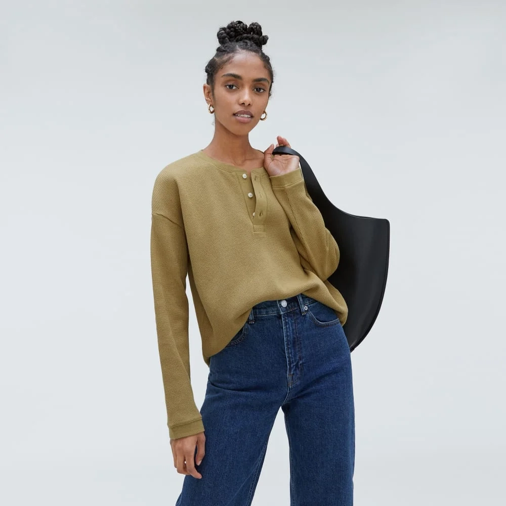The Organic Cotton Waffle Henley | Fennel Seed (3)
