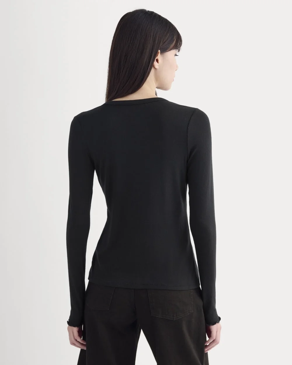 Sheer V-Neck Cardigan in Butterluxe | Black (3)