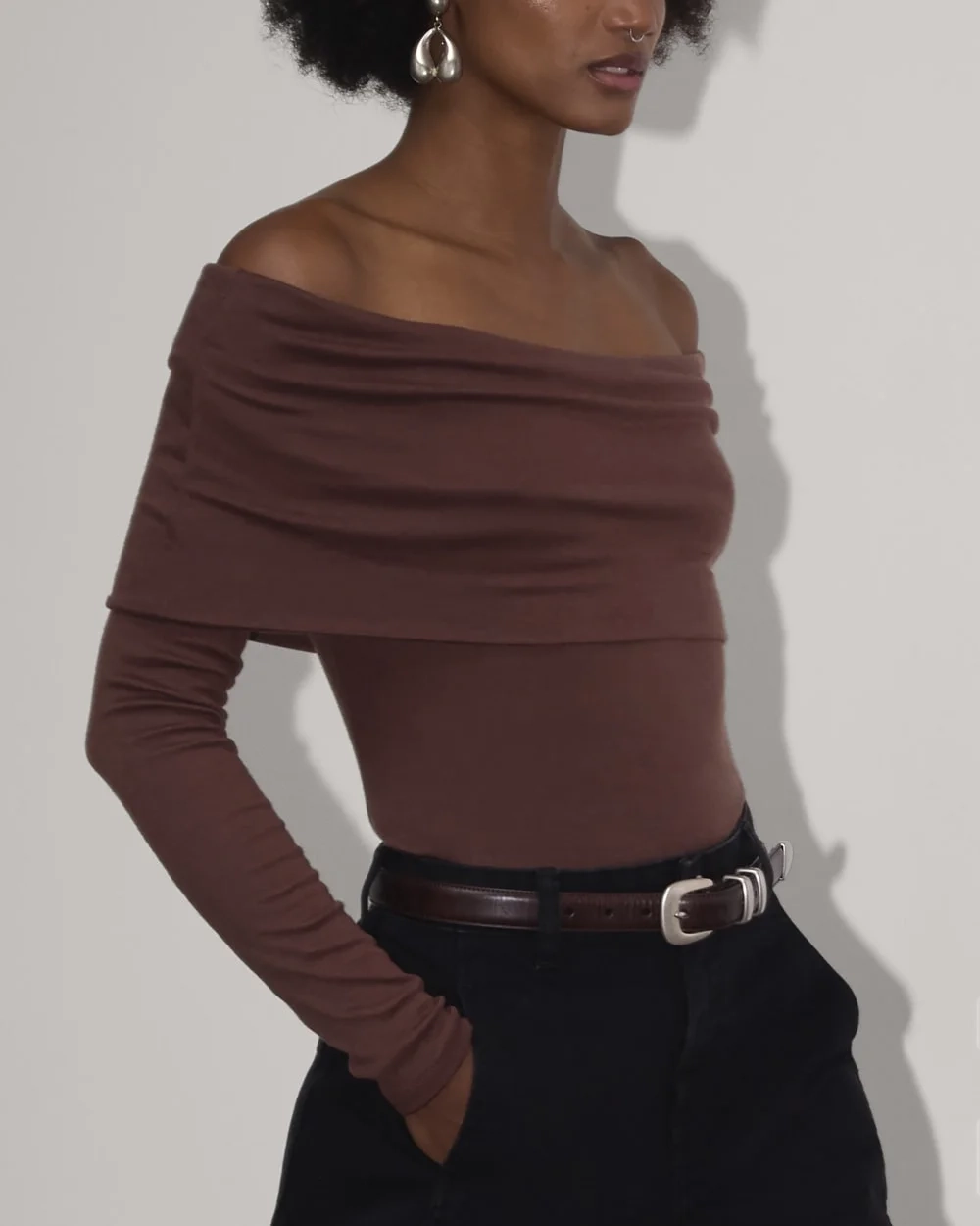 The Off-the-Shoulder Top in Butterluxe | Dark Mahogany (2)