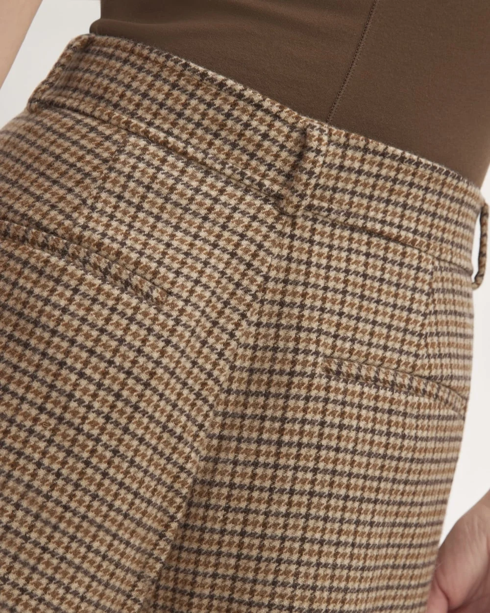 The ReWool® Way-High Drape Pant | Camel Houndstooth (2)