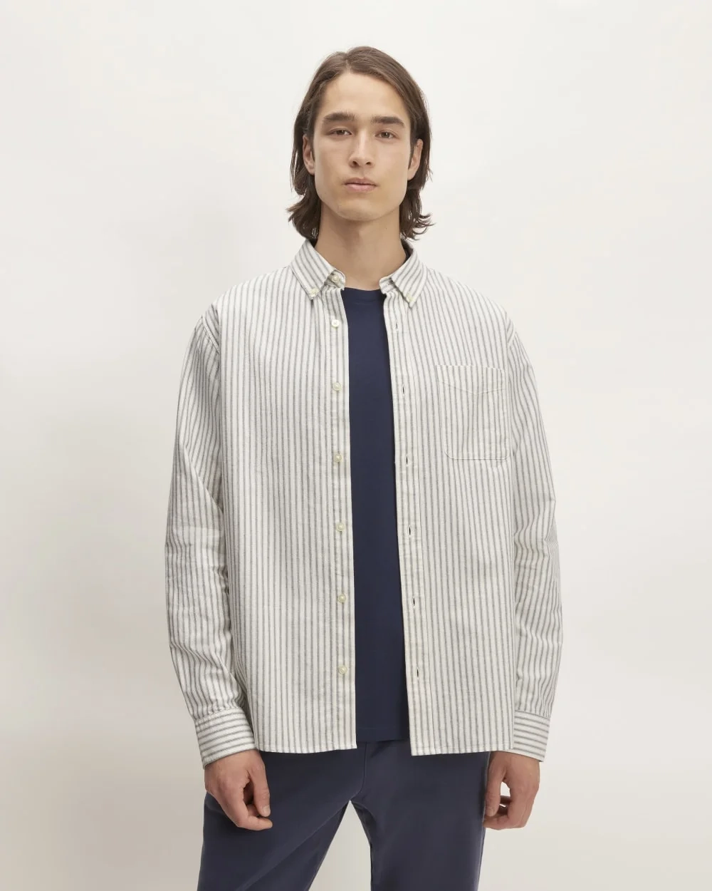 The Classic Oxford Shirt | Bone/Navy | Tall