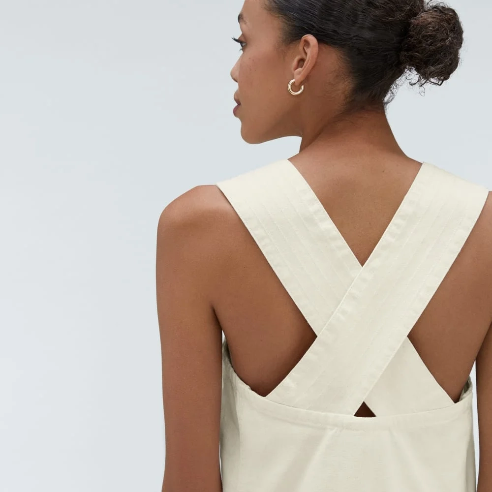 The Cross-Back Apron Mini Dress | Canvas (3)