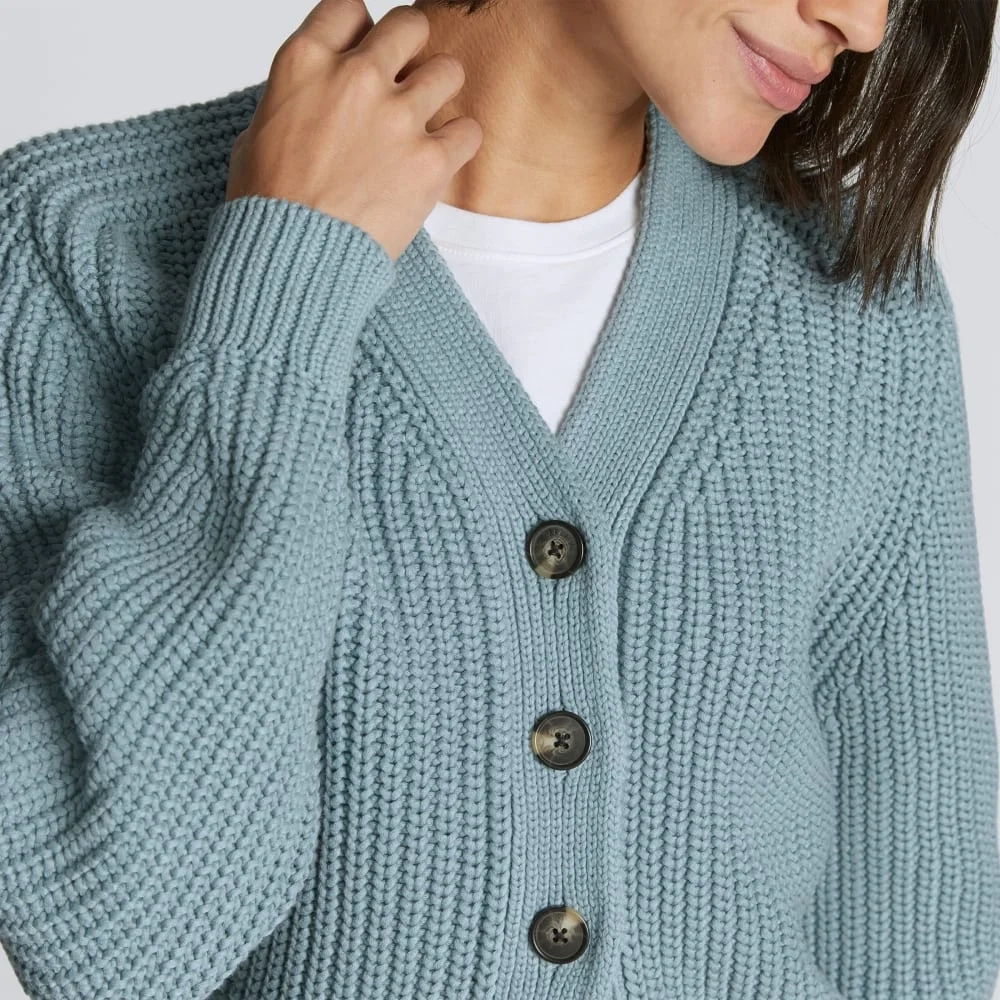 The Texture Cotton Cardigan | Blue Shadow (3)