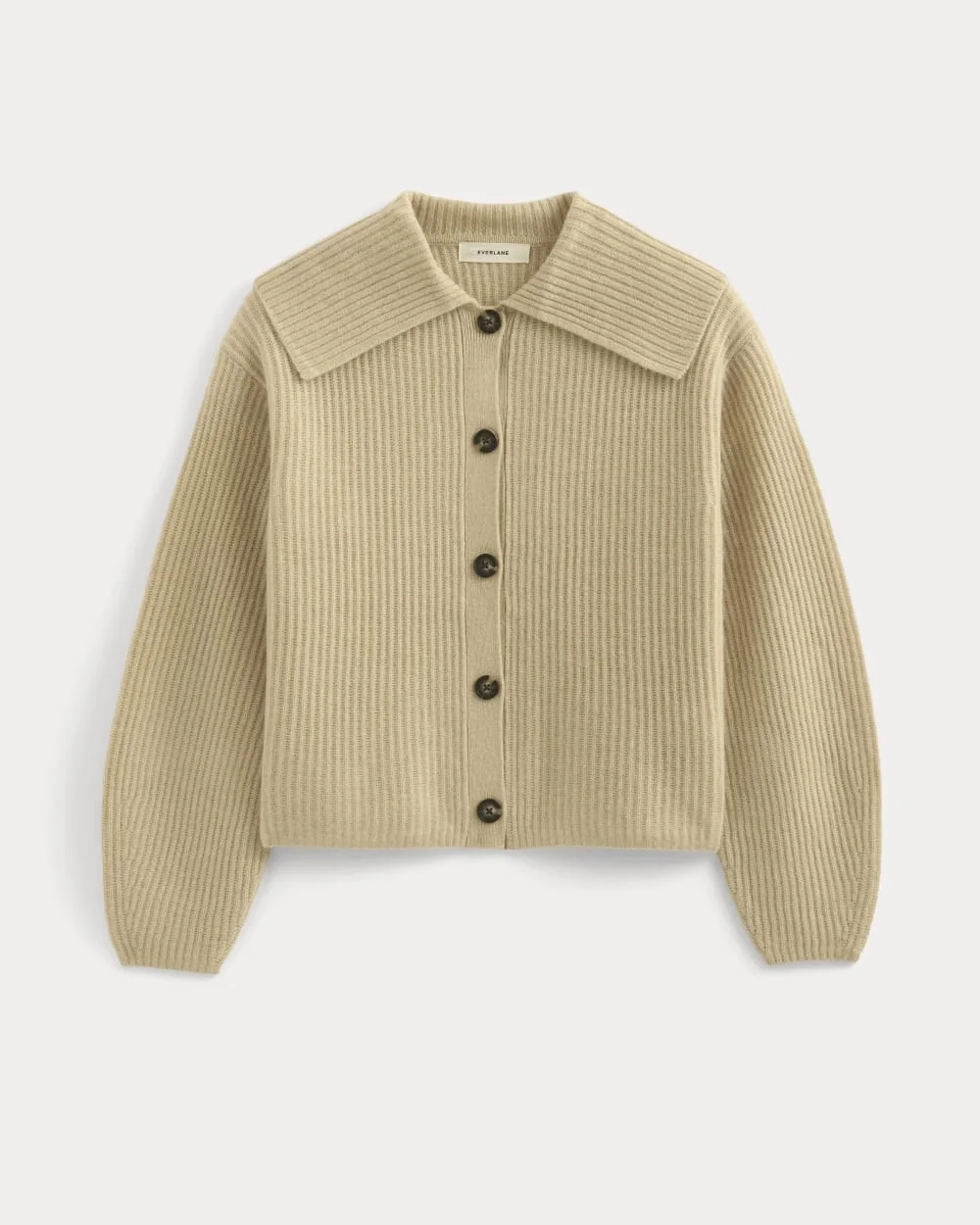 Fisherman Cardigan in Wool Cashmere | Heather Light Camel (3)