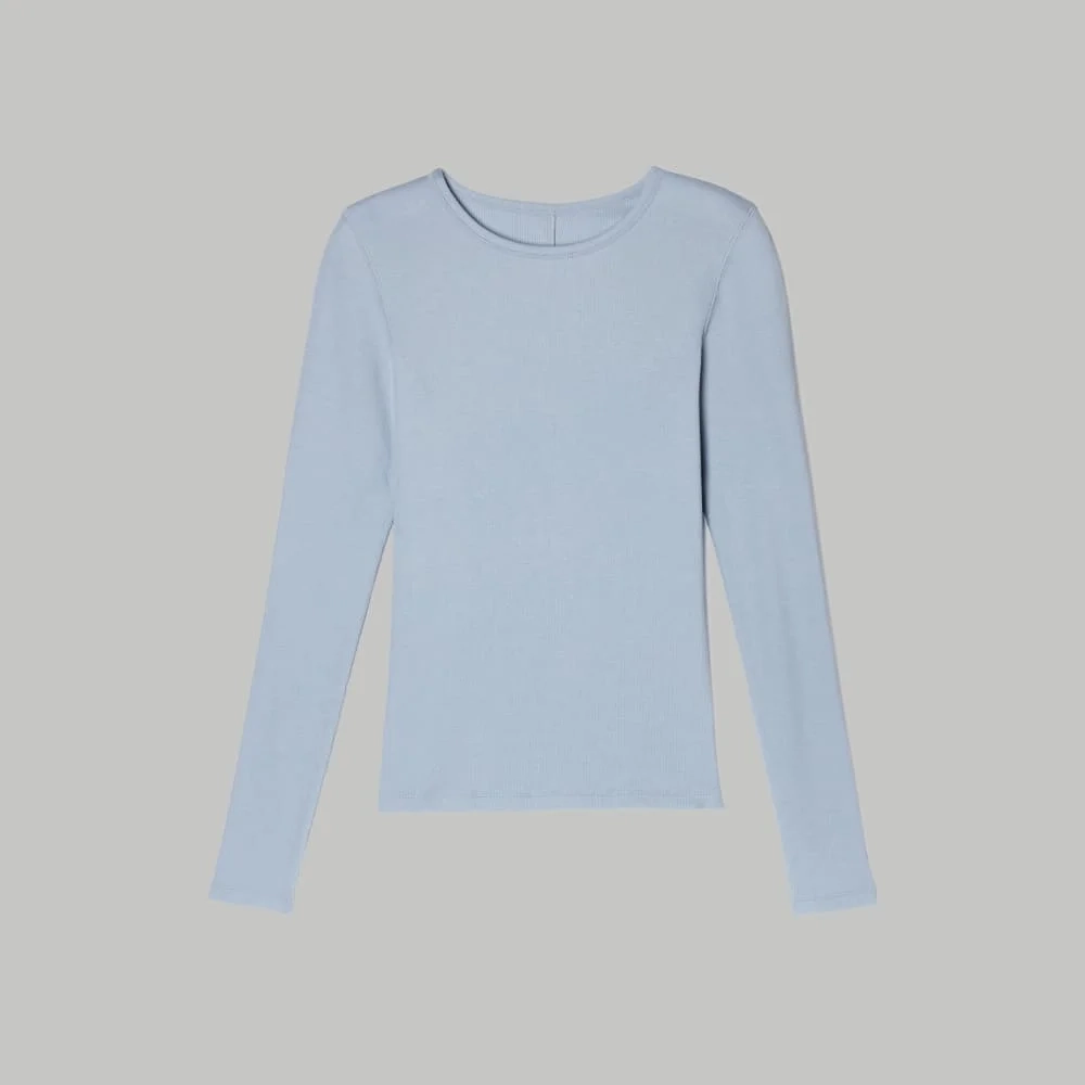 The Pima Micro-Rib Long-Sleeve Crew | Mist (2)