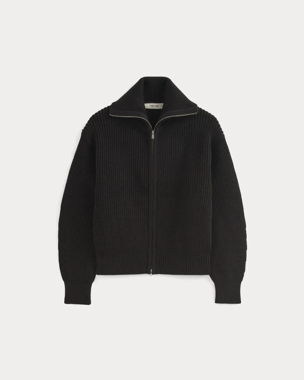 The Full-Zip Sweater in Everyday Cotton | Black (2)