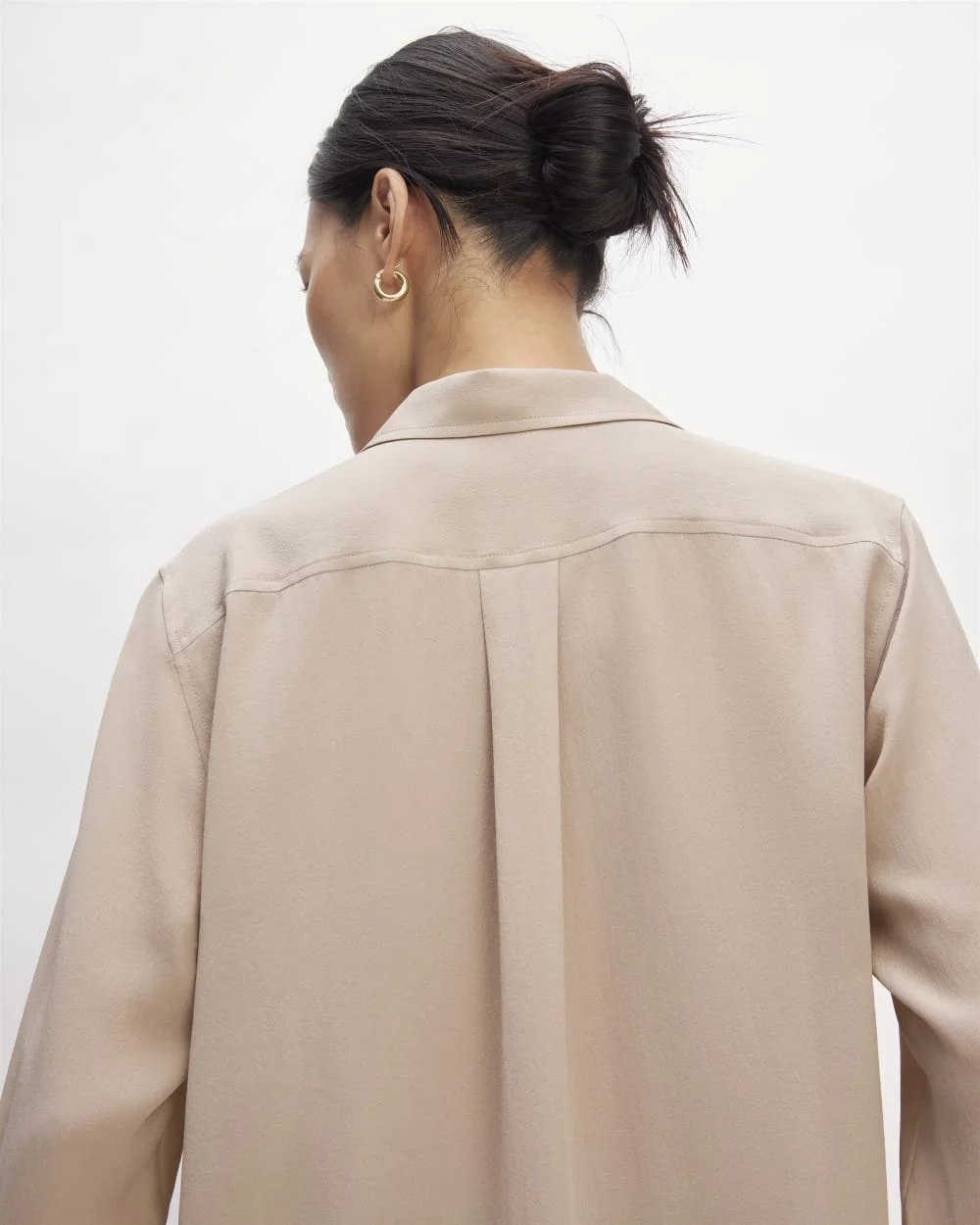 The Utility Shirt in Washable Silk | Burnt Sugar (3)