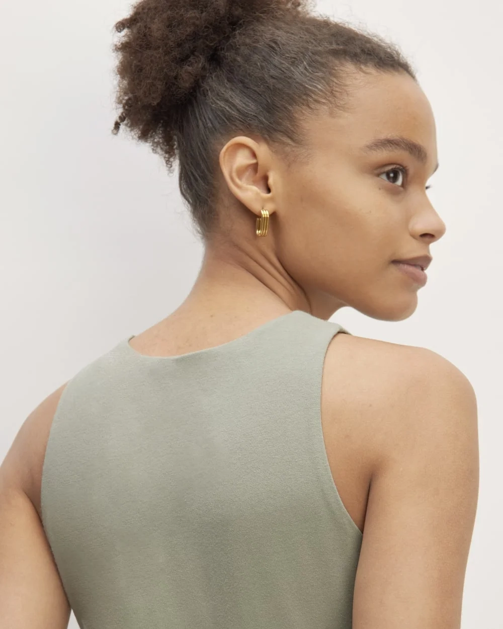 The Supima® High-Neck Riviera Dress | Sage Green (3)