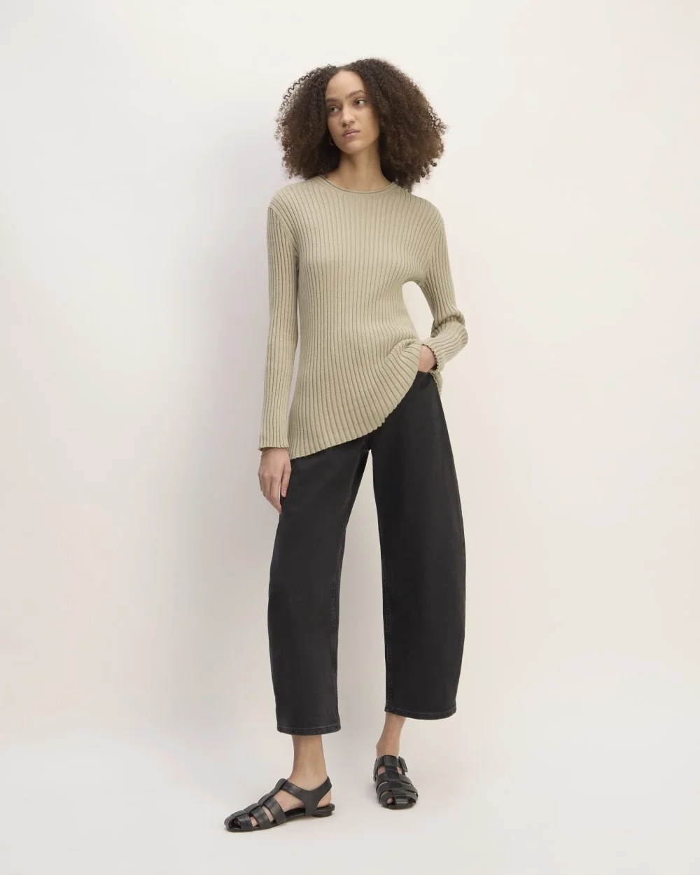 The Cotton Rib Crew | Trench Coat Khaki (2)