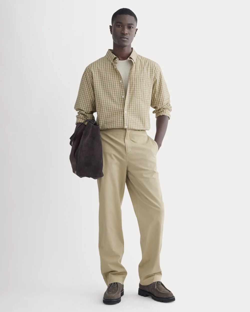 Washed Poplin Shirt | Aged Brass Plaid (2)