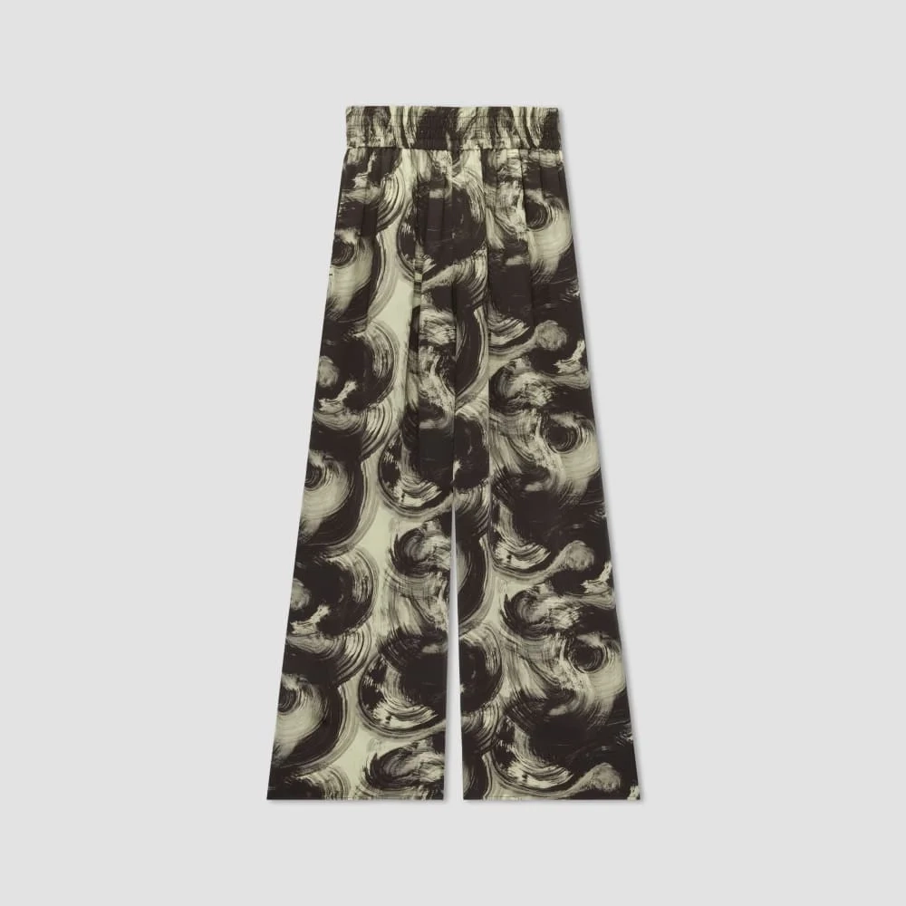 The Satin Pull-On Pant | Pale Yellow / Black (2)