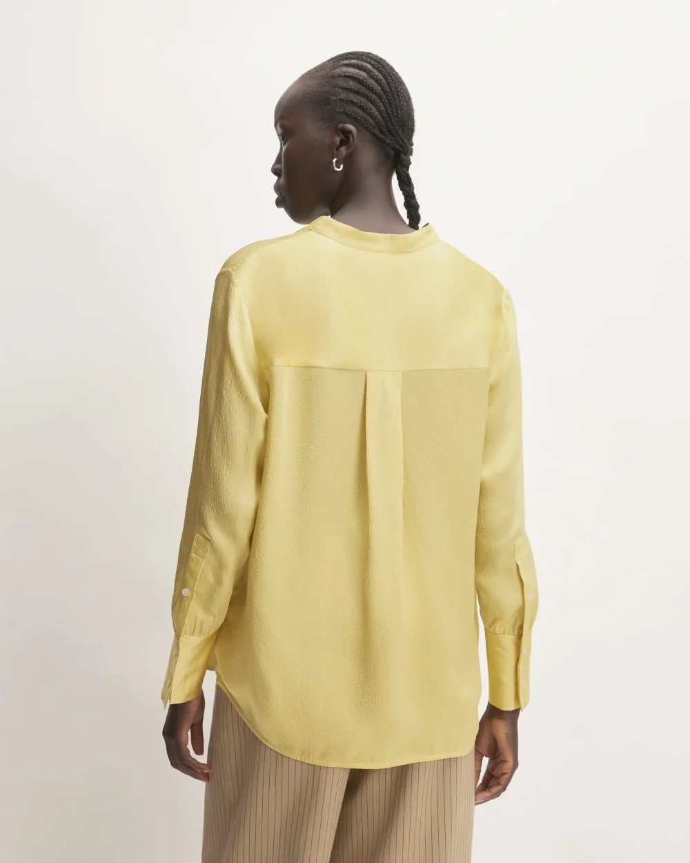 The Hammered Satin Popover Shirt | Raffia (2)