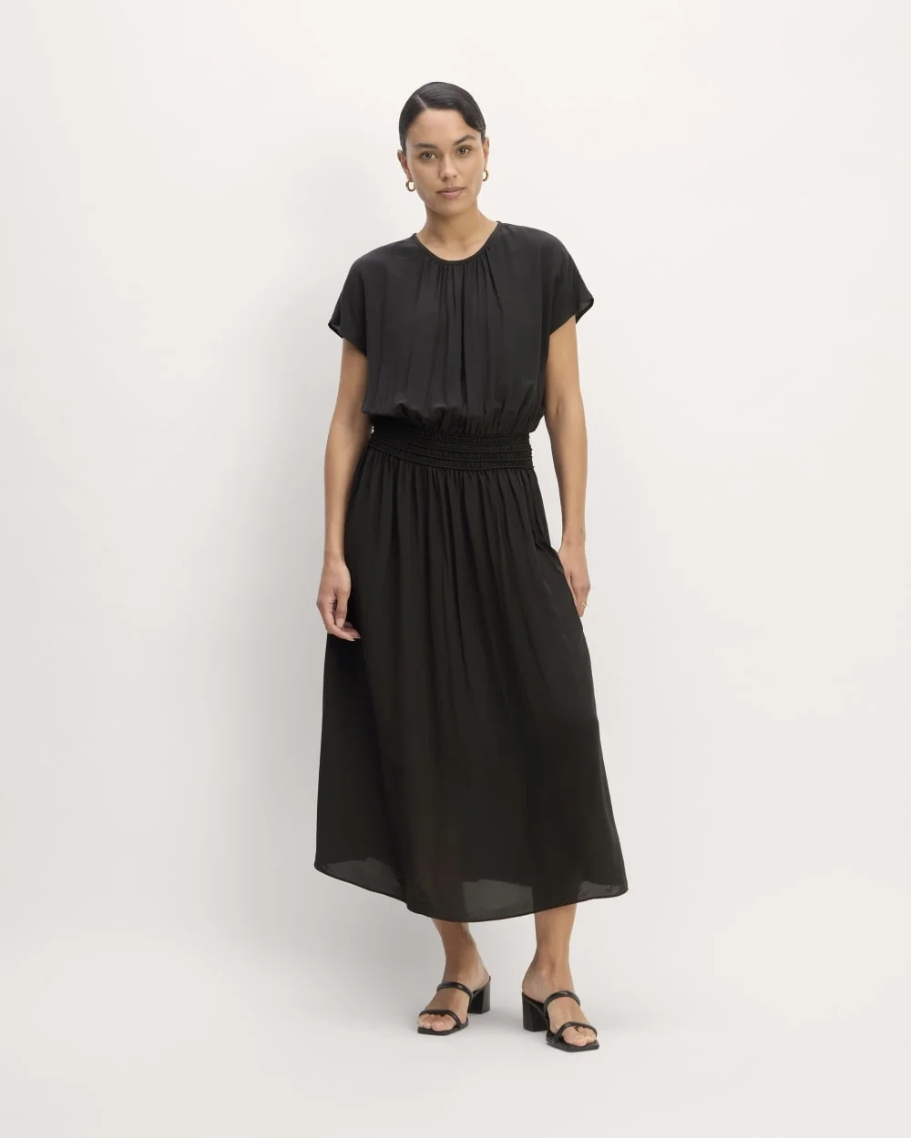 The Gathered Midi Dress | Black