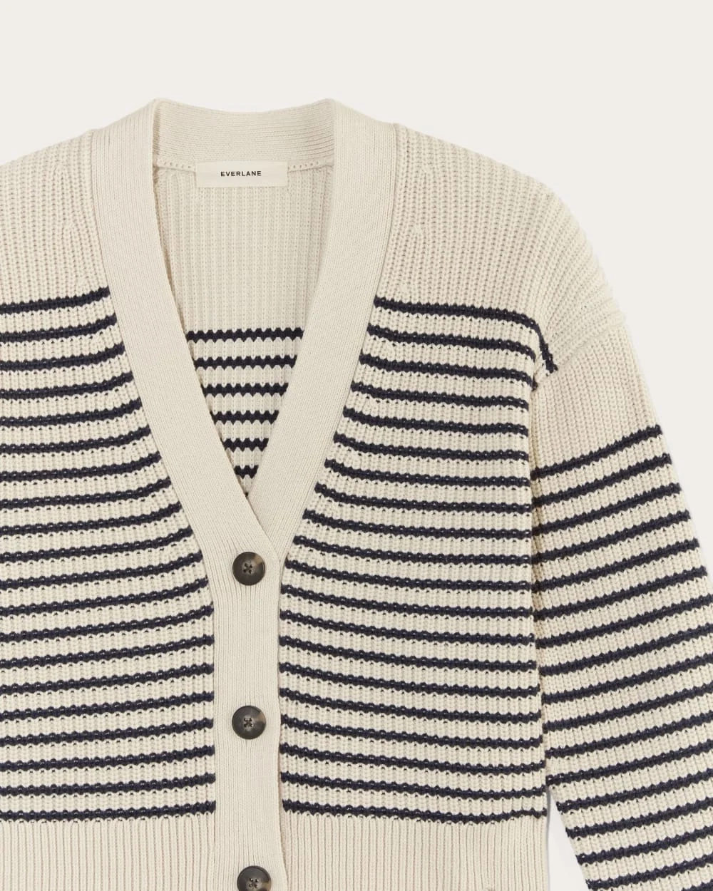 The Boxy Cardigan in Everyday Cotton | Canvas / Navy (2)