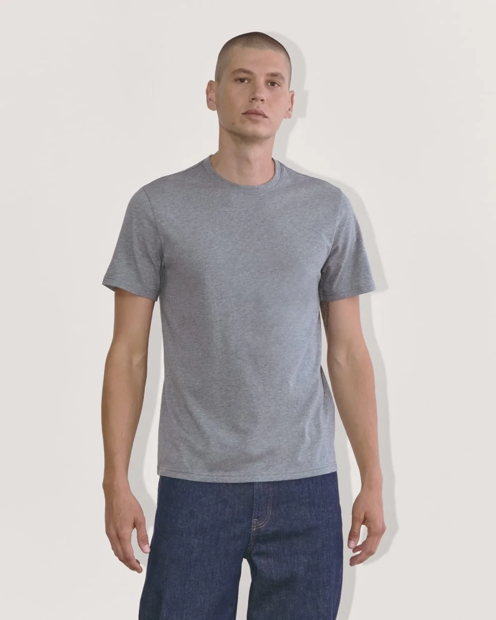 The Essential Organic Crew | Heather Sage Blue