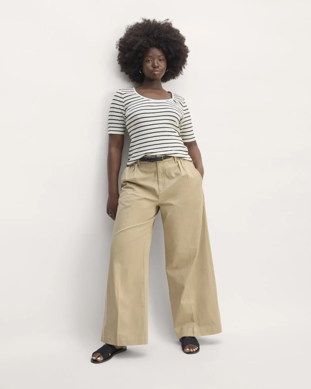 The Vintage Rib Scoop-Neck Top | Bone / Black (3)