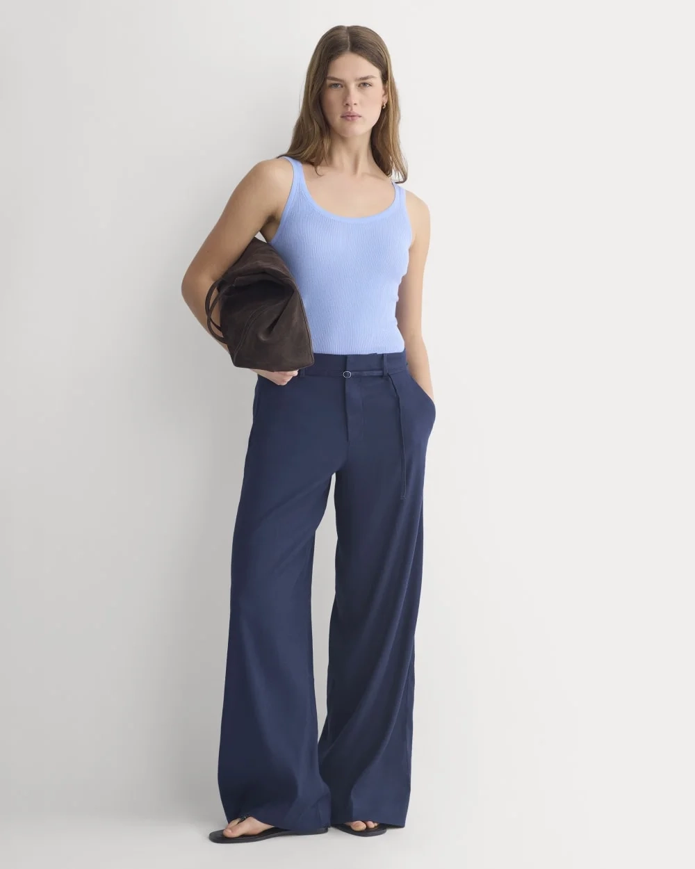 The Light Ribbed Cami in Ultrasoft Merino | Open Air Blue (3)