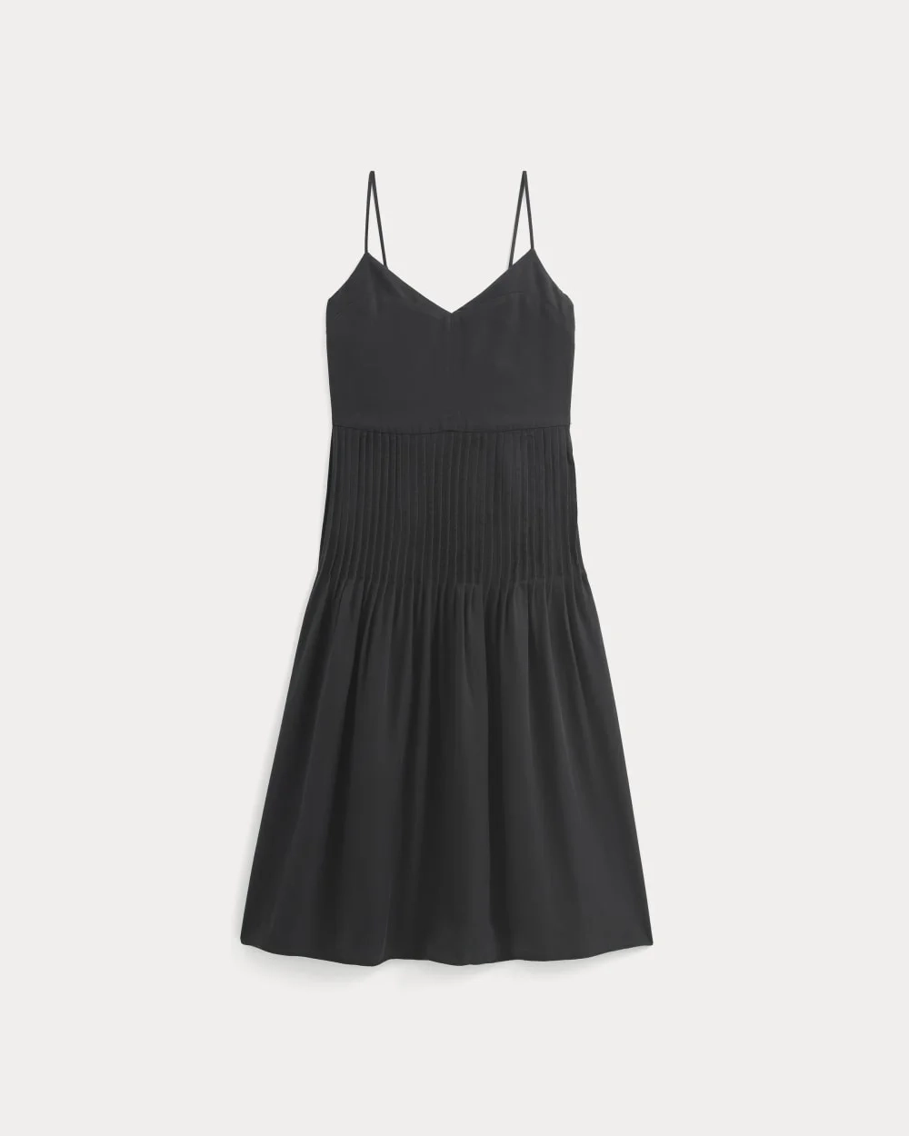 The Pleated Slip Dress in Butterlite | Black (4)