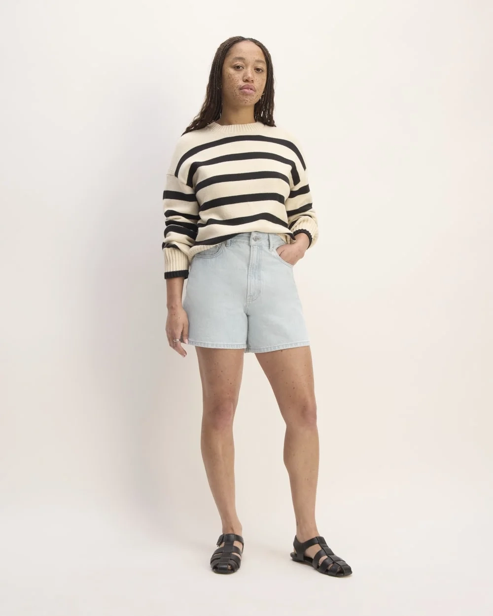 The A-Line Denim Short | Spring Blue