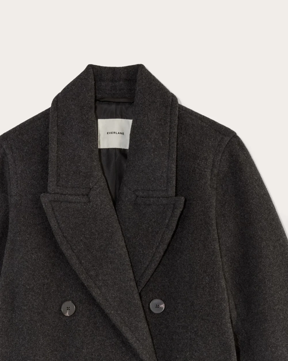 The Double-Breasted Coat in Wool | Heather Charcoal (3)
