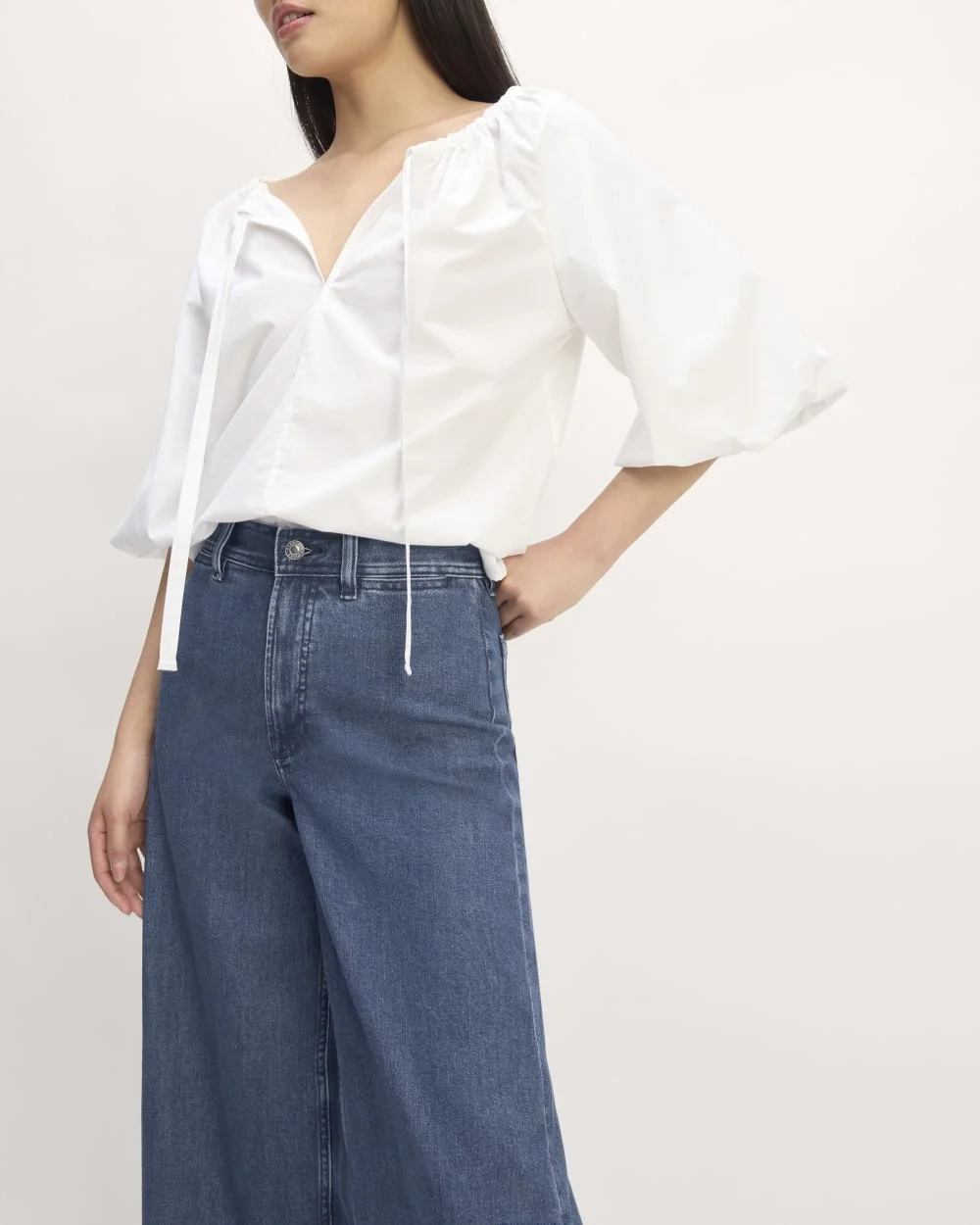The Supima® Puff-Sleeve Top | White (3)