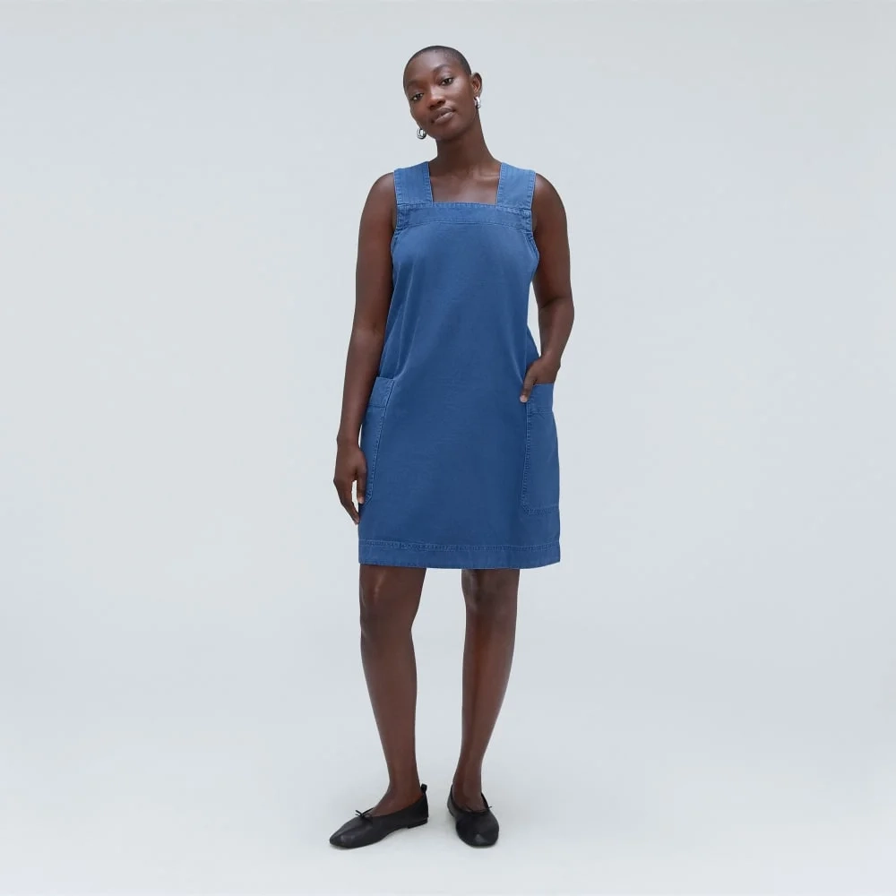 The Cross-Back Apron Mini Dress | Deep Blue (2)