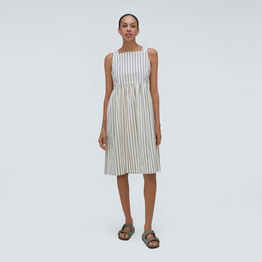 The Seersucker Midi Dress | Nutria / Off-White (3)