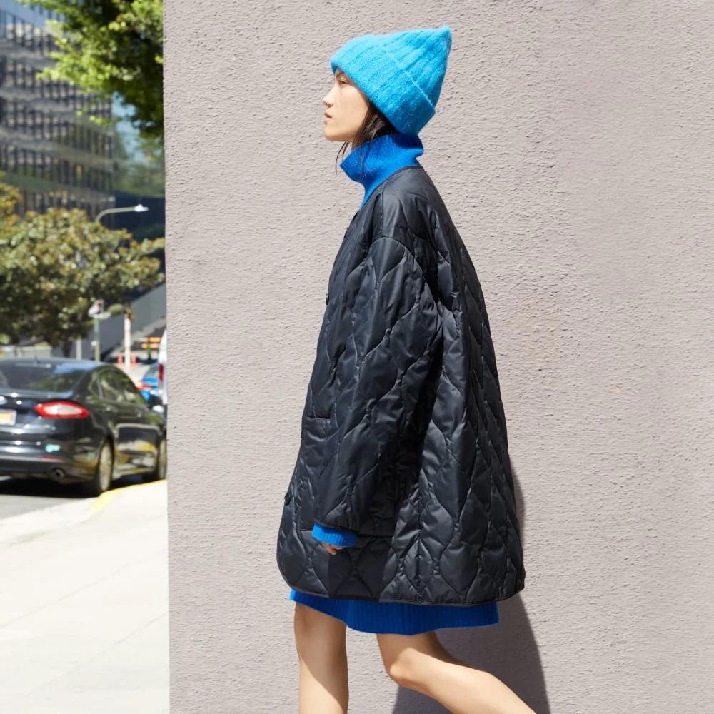 The Cozy Stretch Turtleneck Dress | Heathered Lapis Blue (2)