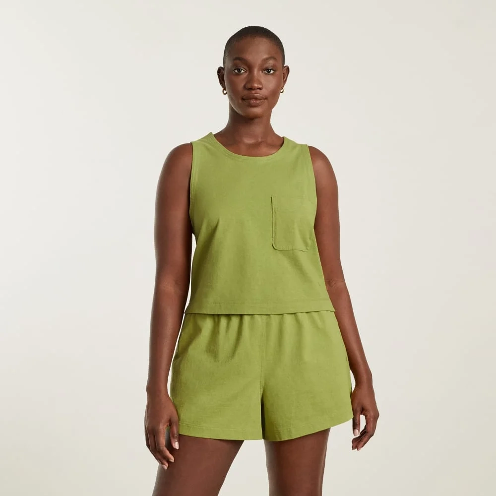 The Premium Weight Cropped Pocket Tank | Pepper (4)