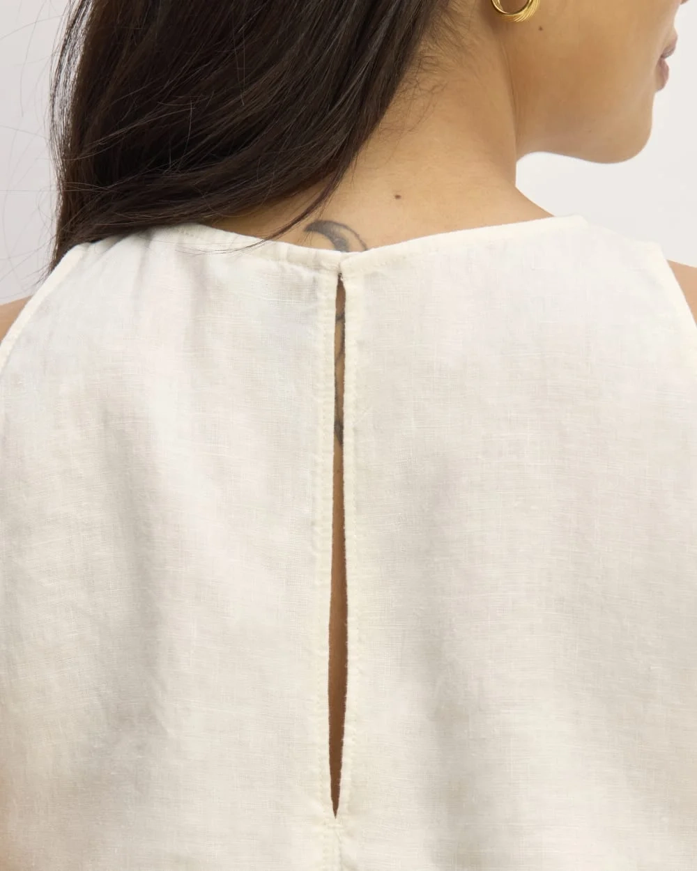 The Linen High-Neck Tank | Bone (2)