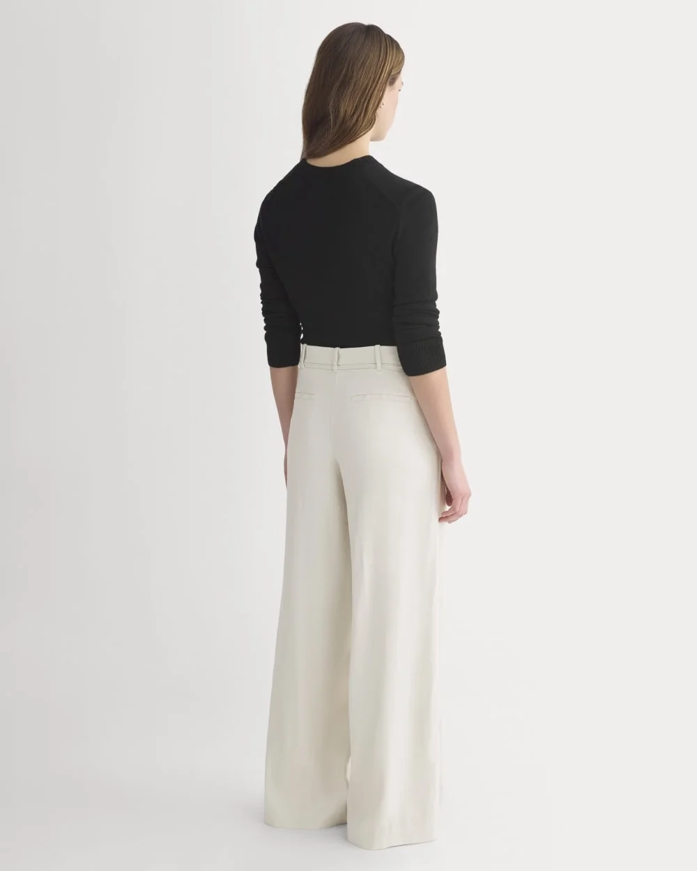 Wide-Leg Belted Pant in Stretch Linen | Birch | Regular (2)