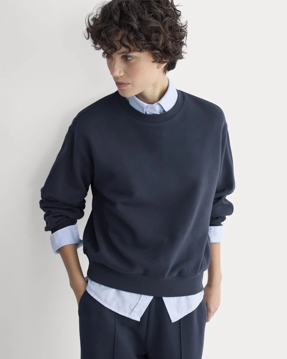 Lightweight Terry Blouson Crew | Navy (2)