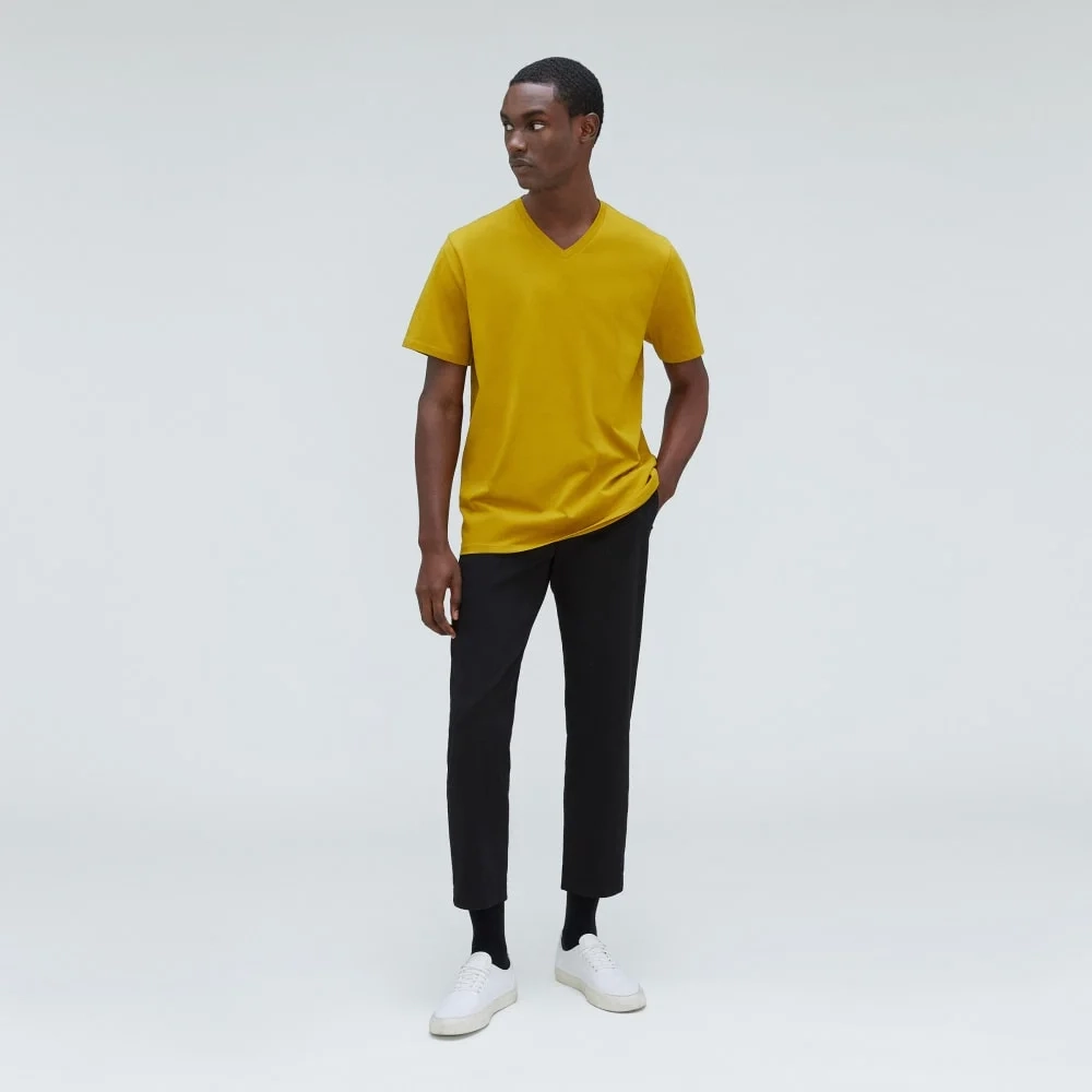 The Organic Cotton V-Neck Tee | Golden Palm (3)
