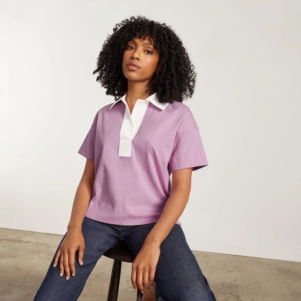 The Retro Jersey Polo | Mauve / Bone (2)