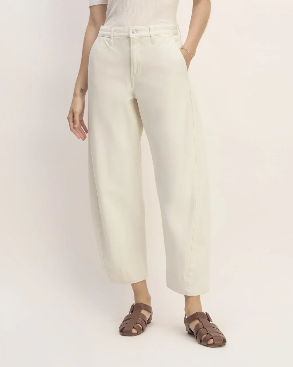 The Summer Barrel Jean | Ecru (2)