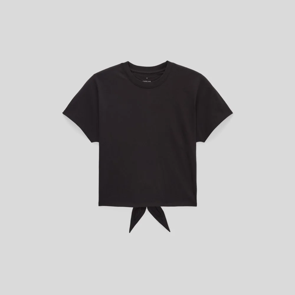 The Organic Cotton Tie Back Tee | Black (2)