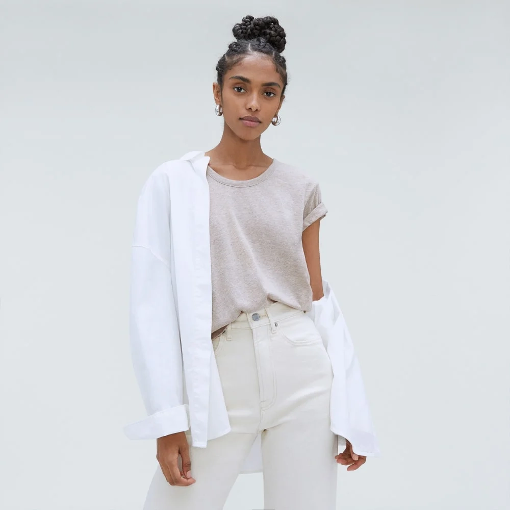 The Air Scoop-Neck Tee | Heathered Oatmeal (2)