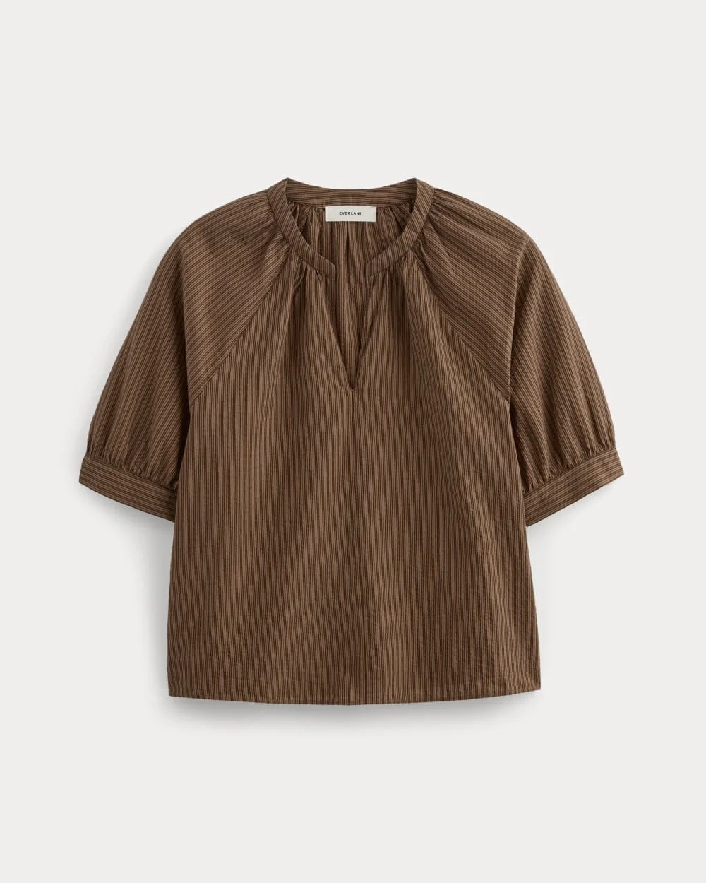 The Gauze Gathered Top | Carob Brown / Black (2)