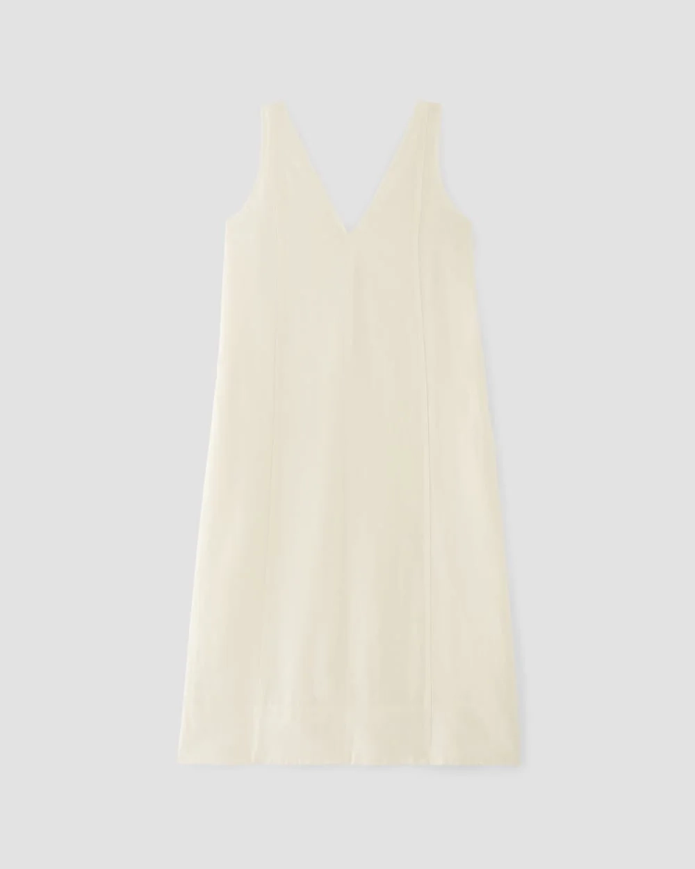 The Linen V-Neck Midi Dress | Bone (2)